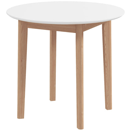 Kulatý jídelní stůl pro 2 osoby, masivní dřevo, 75 cm, bílá