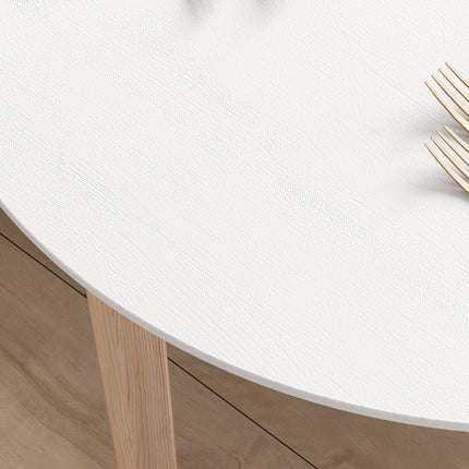 Kulatý jídelní stůl pro 2 osoby, masivní dřevo, 75 cm, bílá