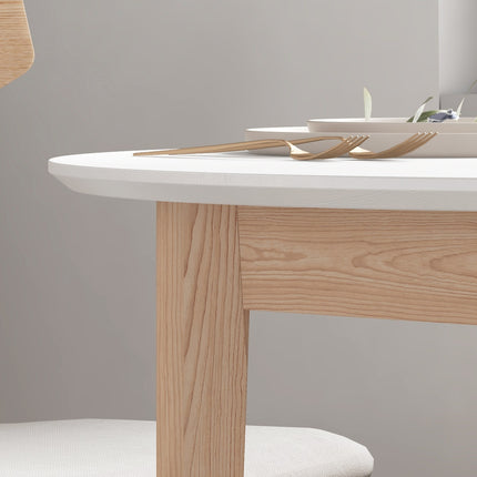 Kulatý jídelní stůl pro 2 osoby, masivní dřevo, 75 cm, bílá
