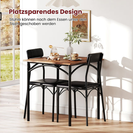 Jídelní set pro 2 s čalouněnými židlemi, úsporný design