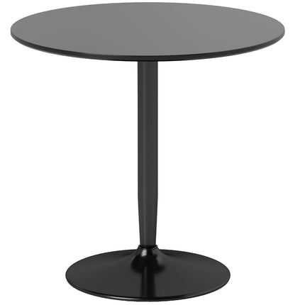 Jídelní stůl pro 2, kulatý 80 cm, MDF a ocel, černá