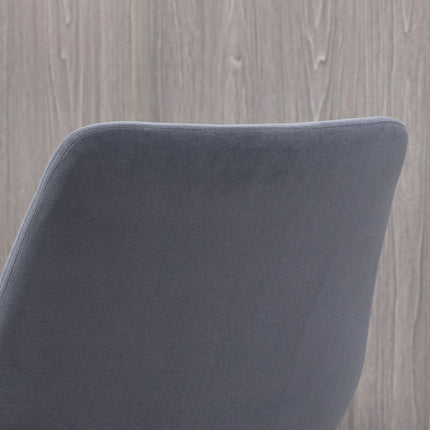 Velvet dining room chairs, set of 2, retro design, gray
