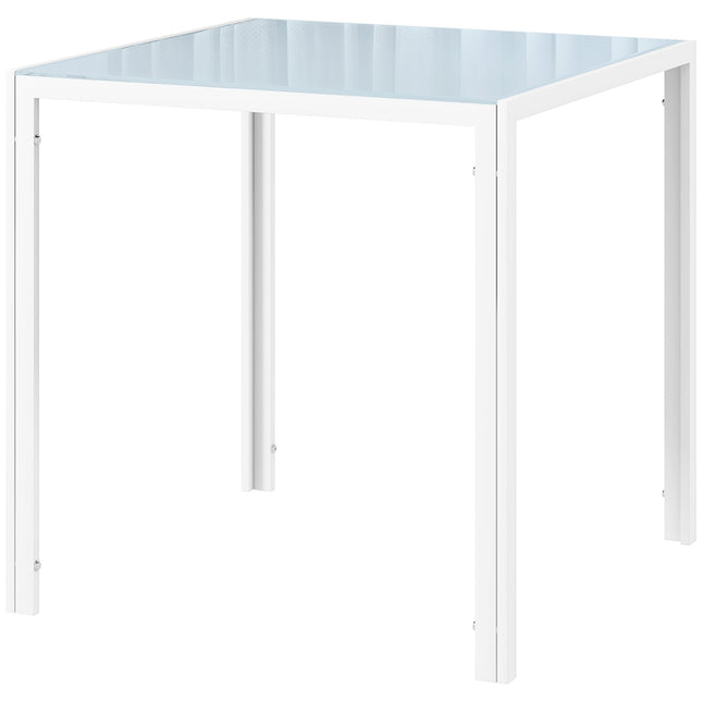 Quadratischer Esstisch aus Glas für 4 Personen - 75x75 cm, Weiß