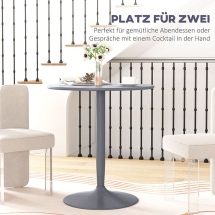 Kulatý jídelní stůl pro 2 osoby – moderní ocelové nohy, šedá