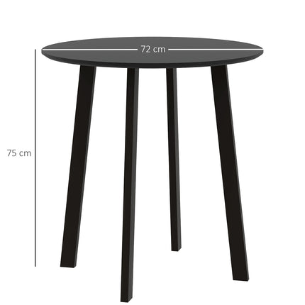 Kulatý jídelní stůl – moderní, se šikmými nohami, 72 cm, černá