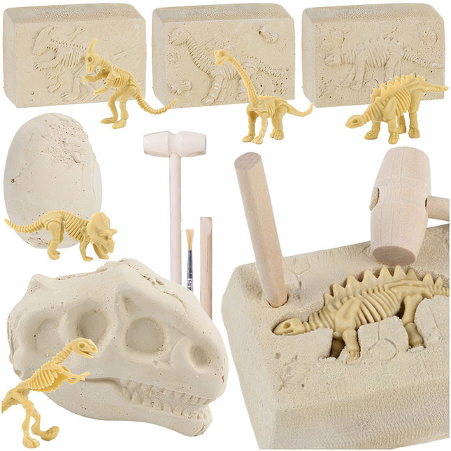 Sada vykopávek dinosaurů pro děti – 5 koster, nářadí součástí