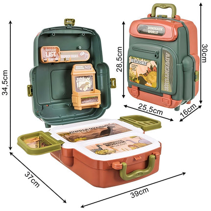 Dinosaur Figure Set in a Backpack with Volcano and Nest, 5 Figures, Age 3+
