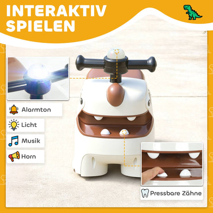 Odrážedlo dinosaurus se světly a zvuky, 4 kolečka
