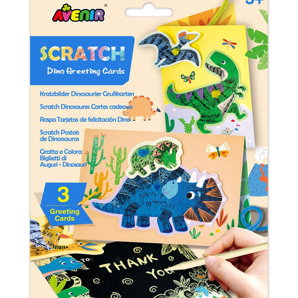 Škrábací přání dinosaurus pro děti, zábavné překvapení