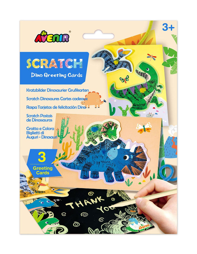 Škrábací přání dinosaurus pro děti, zábavné překvapení