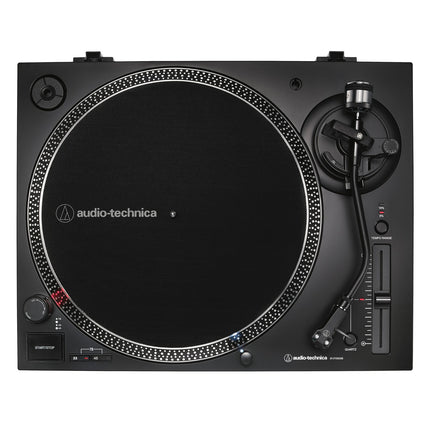 Gramofon s přímým pohonem manuální s USB, černá, 3 rychlosti
