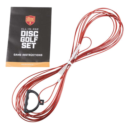 Sada disc golf s přenosným košem a 4 puttery