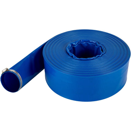 Discharge Hose 2 In x 105 Ft PVC Lay Flat With Clamps