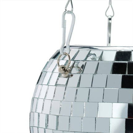 Závěsný květináč disco koule – zrcadlové světelné efekty