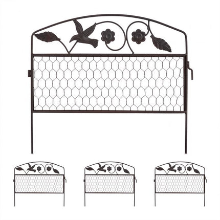 Discount fence 4 panels dark brown