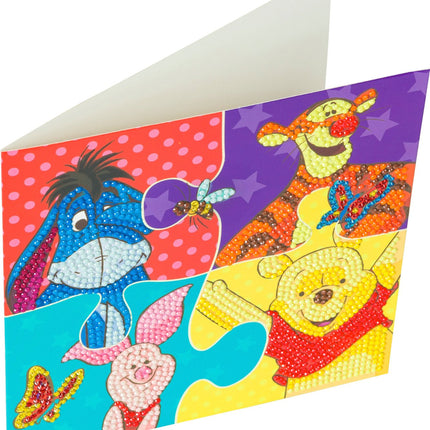 Disney Crystal Art karta Medvídek Pú puzzle, 18 x 18 cm