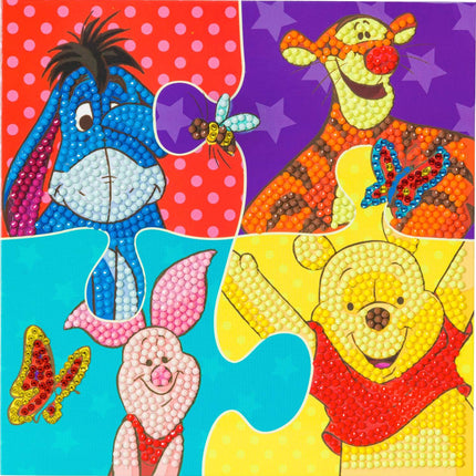 Disney Crystal Art karta Medvídek Pú puzzle, 18 x 18 cm