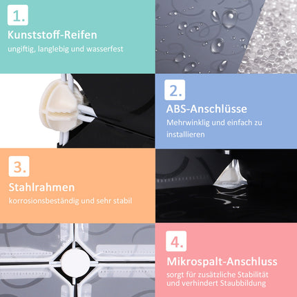 Modulární botníková skříň – 16 přihrádek, černá/bílá