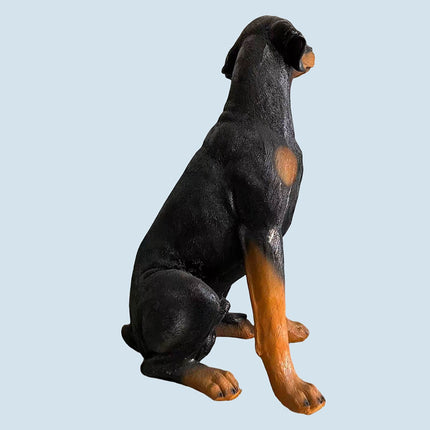 Doberman Garden Dog Statue, Life-Size Polyresin