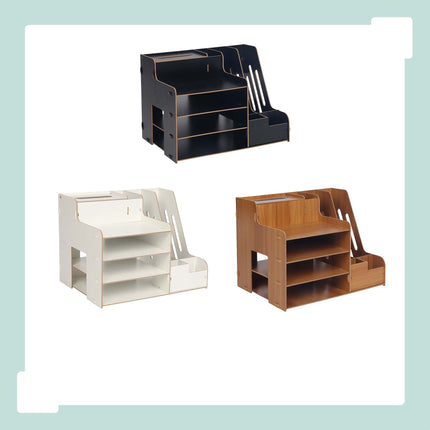Document Organiser with File Holder – Dark Brown MDF