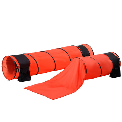 Dog Agility Course Kit, 7-Piece with Tunnels and Weave Poles