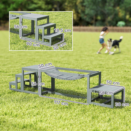 Agility sada pro psy – 3dílná borové dřevo, nosnost 40kg