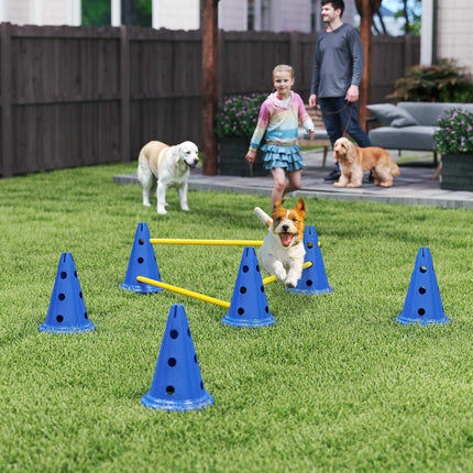 Agility sada pro psy – 3dílná tréninková sada se 6 kužely, 3 překážky