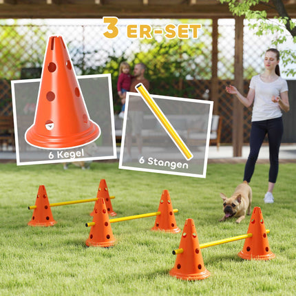 Agility sada pro psy – 3dílná tréninková sada se 6 kužely, taška