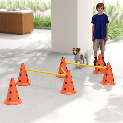 Agility sada pro psy – 3dílná tréninková sada se 6 kužely, taška