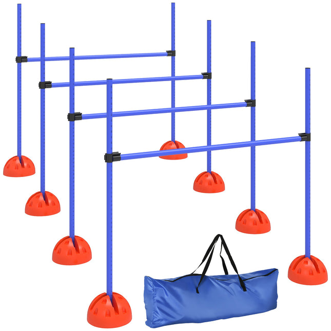 Agility sada pro psy, 4 nastavitelné překážky s taškou