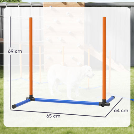 Agility sada pro psy, přenosná s nastavitelnými slalomovými tyčemi