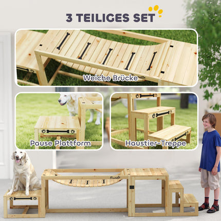 Agility sada pro velké psy - smrkové dřevo, sada 4 ks