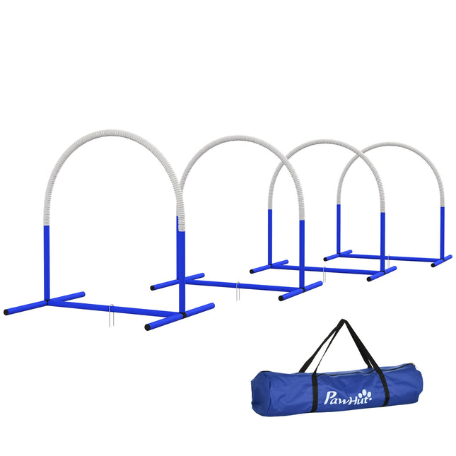 Dog Agility Set with 4 poles and bag, portable and durable