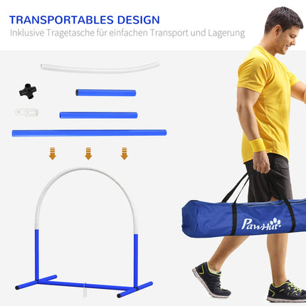 Agility sada pro psy se 4 tyčemi a taškou, přenosná a odolná