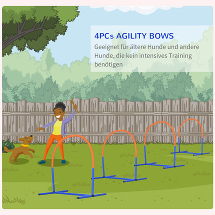 Agility tréninková sada pro psy, 4dílná s taškou, modrá/oranžová