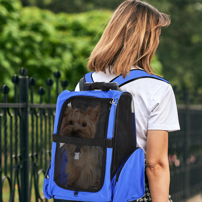 Dog carrier 2-in-1, breathable Oxford fabric, blue