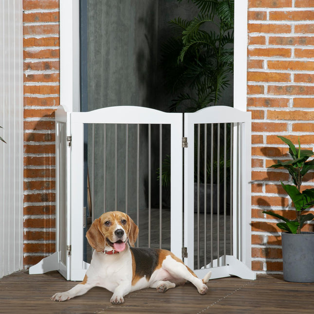 Skládací zábrana pro psy, 3 panely, 154x30x80 cm, bezpečnostní zábrana