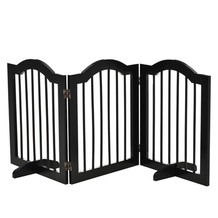 Zábrana pro psy - skládací a stabilní, MDF, černá 154.5x61 cm