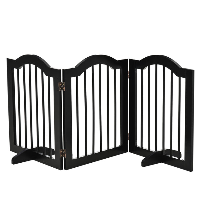 Zábrana pro psy - skládací a stabilní, MDF, černá 154.5x61 cm