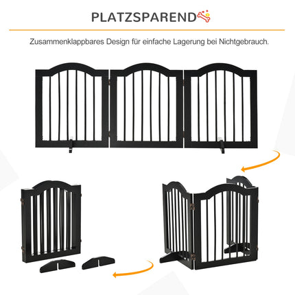 Zábrana pro psy - skládací a stabilní, MDF, černá 154.5x61 cm