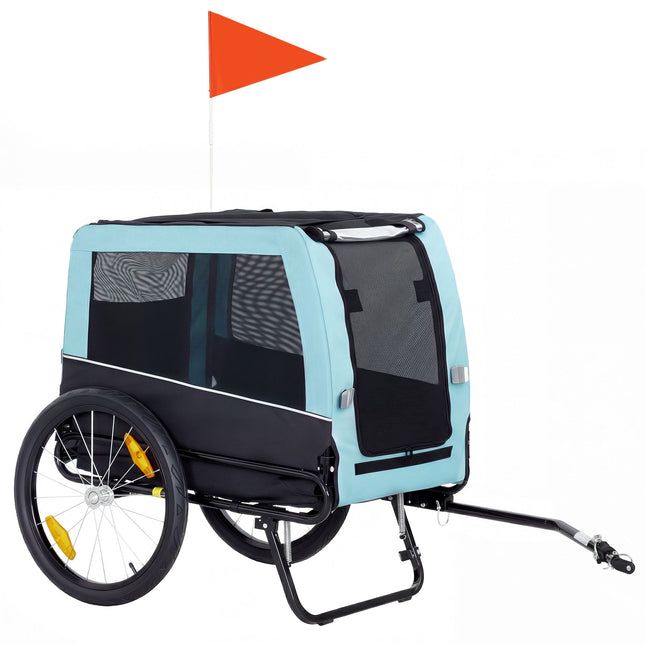 Cyklovozík pro psy, kovový rám, nosnost 20kg, modrá