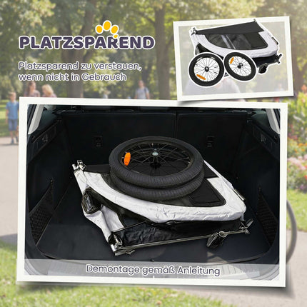 Cyklovozík-kočárek pro psy, 2 v 1, do 20 kg, bílá