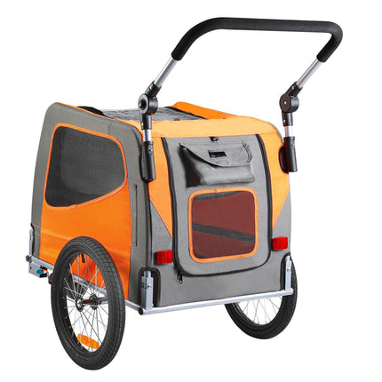 Dog Bike Trailer and Stroller, 66 lb Capacity, Folding