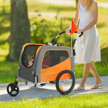 Dog Bike Trailer and Stroller, 66 lb Capacity, Folding