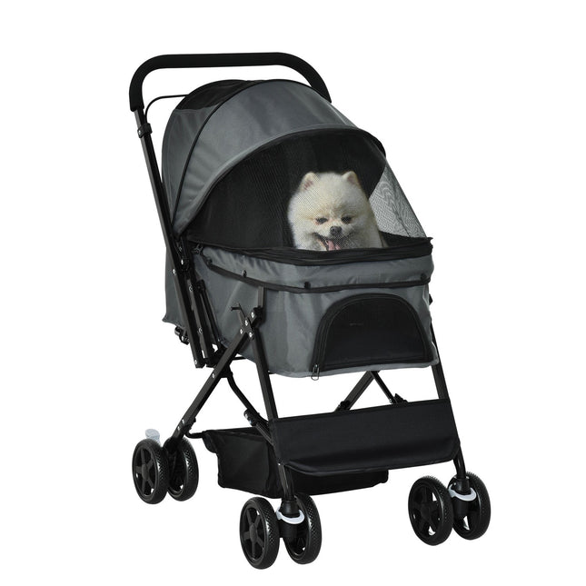 Kočárek pro psy, buggy pro malé mazlíčky, tmavě šedý oxford 76.5 cm