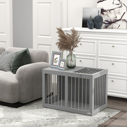 Medium dog box with doors - Gray 80 x 50 x 56.5 cm