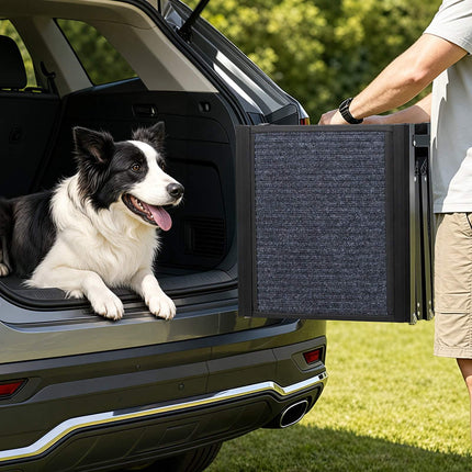 Dog Car Ramp, 63 In Folding, Non-Slip Felt, 250 Lb