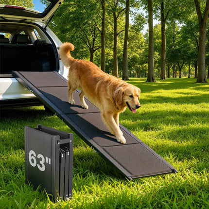 Dog Car Ramp, Folding Non-Slip, 63 x 17 in, 250 lb