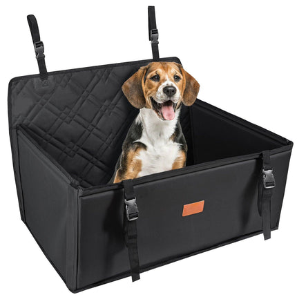 Dog Car Seat, Waterproof Booster with Safety Leash, Black