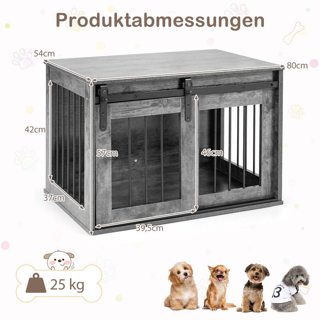 Nábytková přepravka pro psy s posuvnými dvířky, 80 cm, hnědá